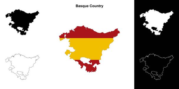 Baskenland blanco overzicht kaart set - Vector, afbeelding
