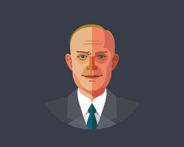 Businessman in a suit, tie and shirt. Flat illustration - Vector, Image