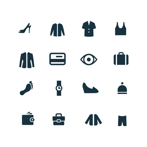 clothes icons set - Vector, Image