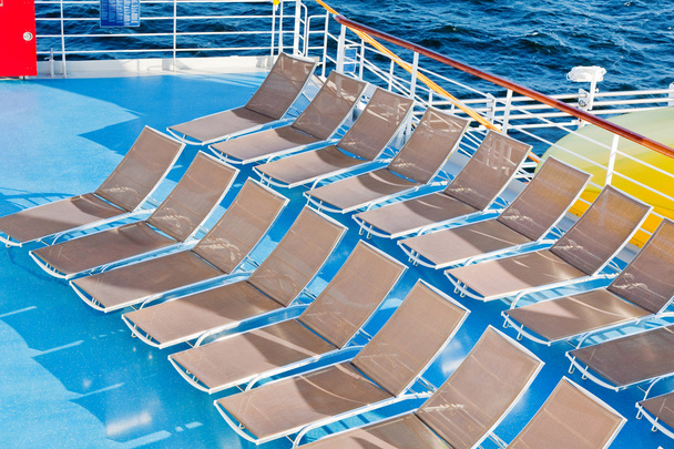 Outdoor relaxation area on cruise liner - Photo, Image