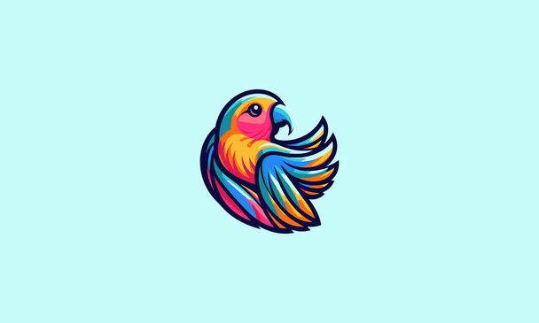 love bird vector illustration flat design logo - Vektör, Görsel