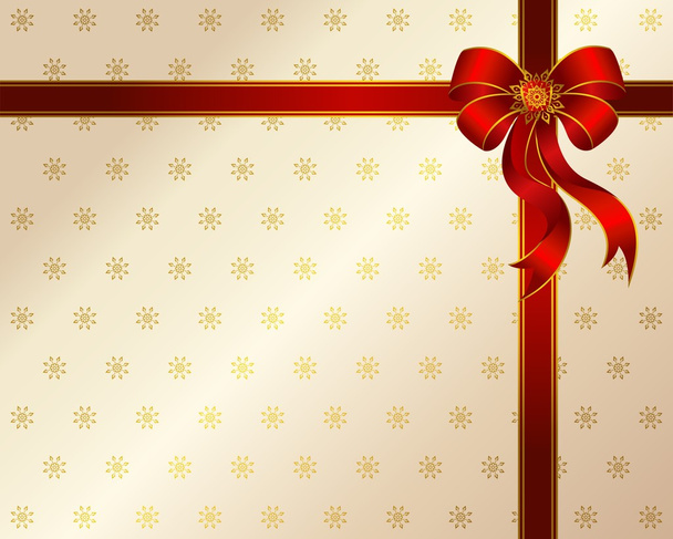 Christmas background with red bow - Vector, Image
