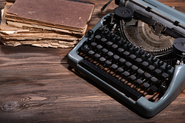 Old retro typewriter on table close-up - Photo, image