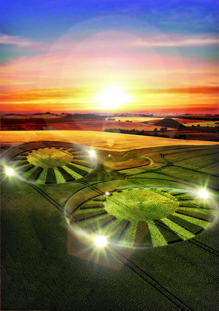 Ufo alien crop circle - Photo, Image