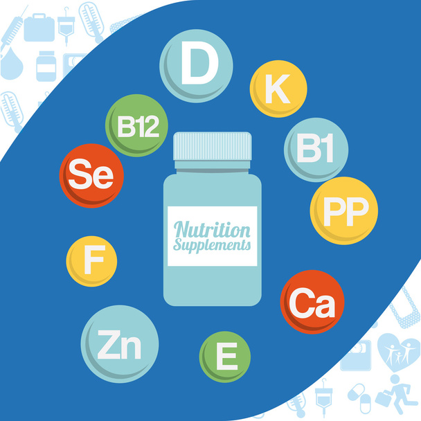 vitamins and suplements  - Vector, Image