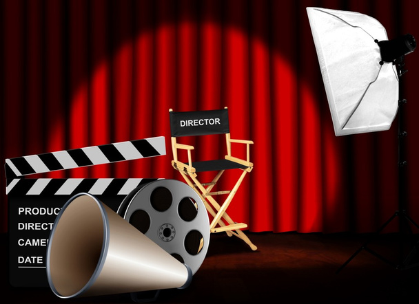 Кинокатушка с мегафоном и режиссёрским стулом
 - Фото, изображение