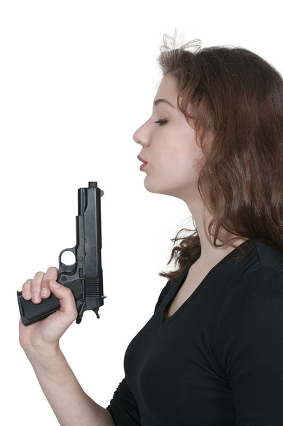 Woman with Gun - Fotografie, Obrázek