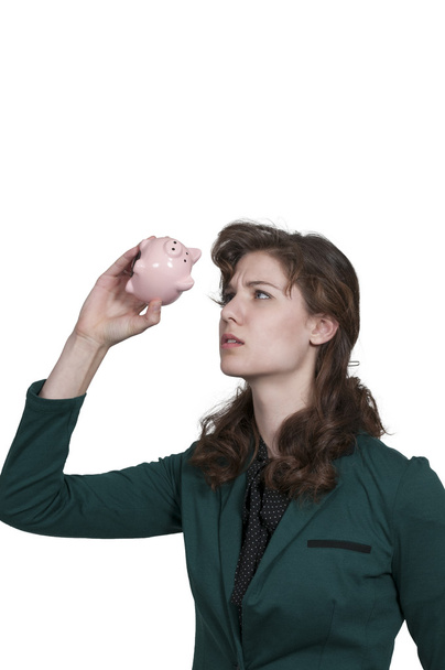 Woman holding piggy bank - Photo, Image
