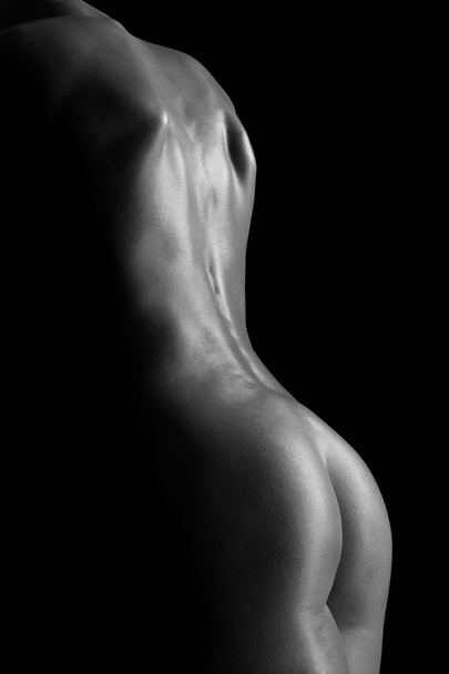  body of young woman over dark background - Fotografie, Obrázek