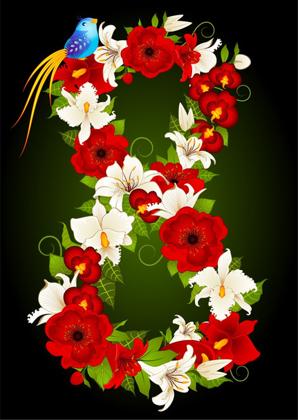 Virágos nyolc-szimbólum - Vektor, kép