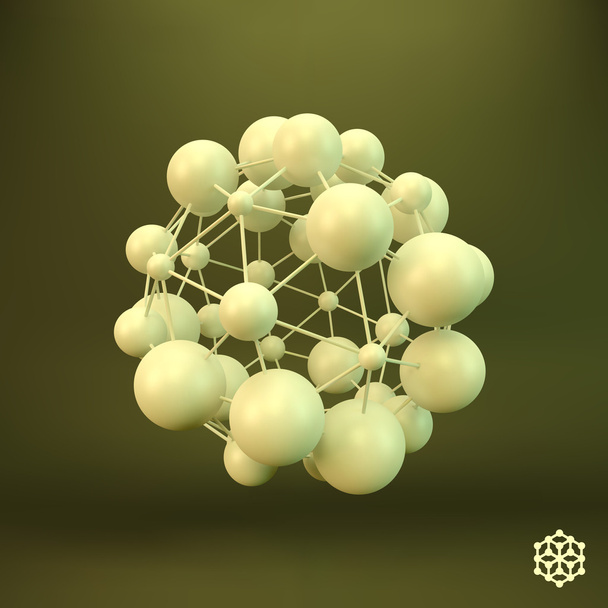 3D Molecule structure background. Graphic design. - Vektor, Bild