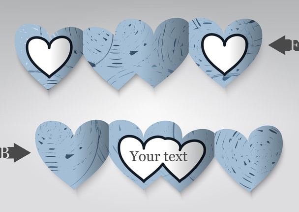Template greeting card in the form of heart. - Vektor, obrázek