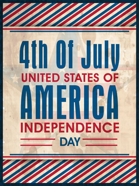 Vintage poster, banner or flyer for American Independence Day. - Vetor, Imagem