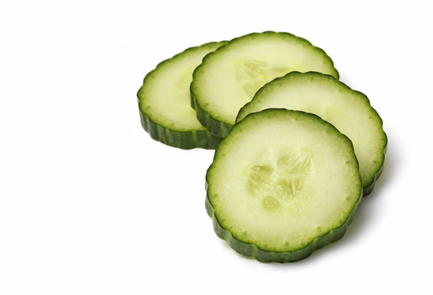 Slices of Cucumber on White - Photo, Image