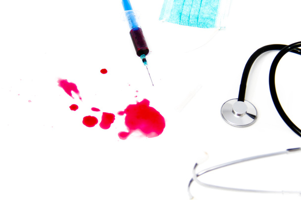 Syringe in laboratory environment - Φωτογραφία, εικόνα