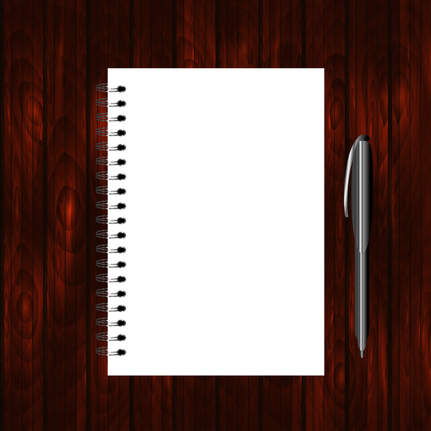 ΣΠΙΡΑΛ σημειωματάριο με στυλό - Διάνυσμα, εικόνα