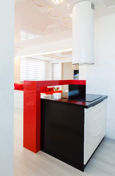 design de cozinha moderna e parede branca
 - Foto, Imagem