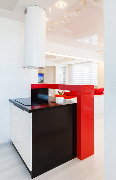 modern kitchen design and white wall - Photo, Image