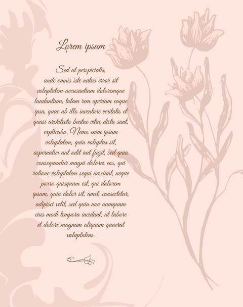 Lilia flowers sketch card - Vektor, obrázek