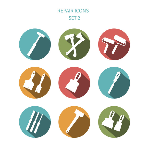 Set of plane working tools icons - Vector, Image