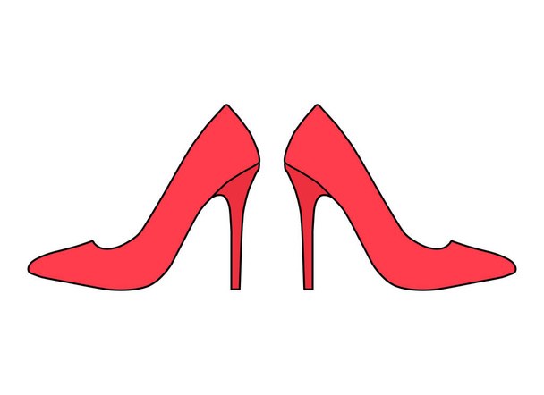 Знак высокой пары каблуков, знак стиля обуви, элегантная женщина символ векторной иллюстрации . - Вектор,изображение