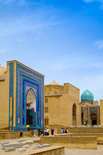 Şah-ı-Zinda memorial kompleksi, Semerkand, Özbekistan Necropolis'e. UNESCO Dünya Mirası - Fotoğraf, Görsel