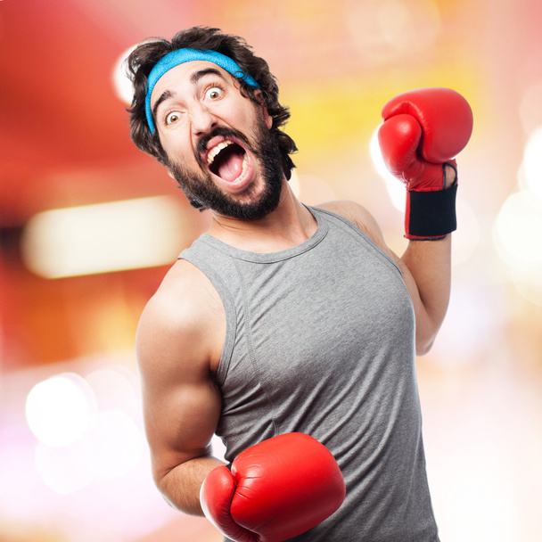 crazy man boxing - Foto, Imagen
