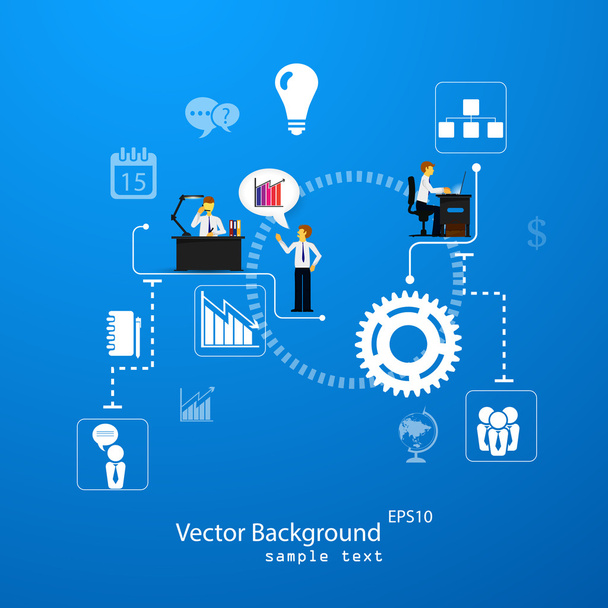 Teamwork business template - Vector, Image