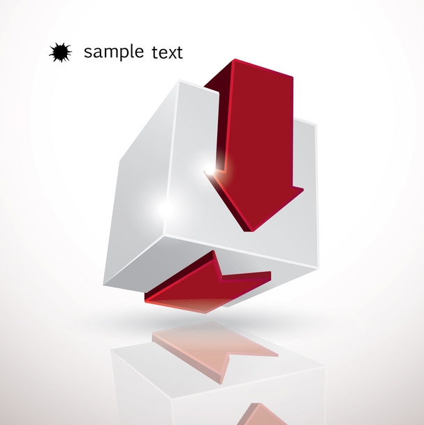 doos met rode pijlen - Vector, afbeelding