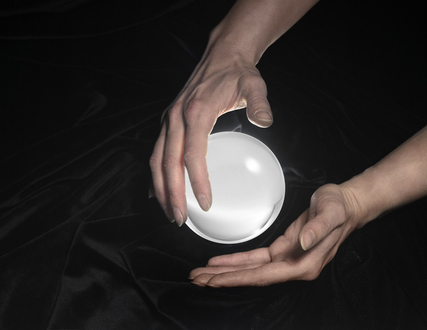 Crystal ball and hands around - Фото, изображение