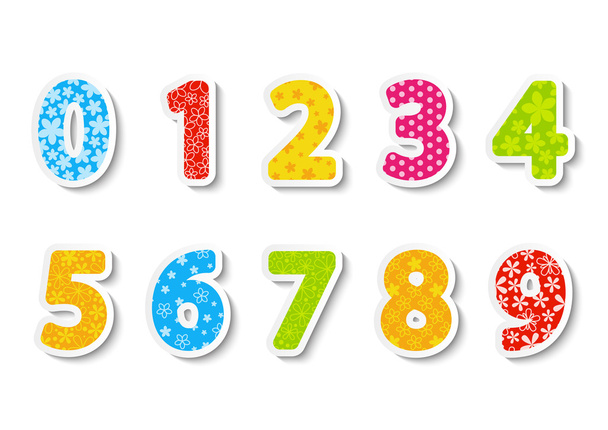 Color paper numbers - Vector, Image