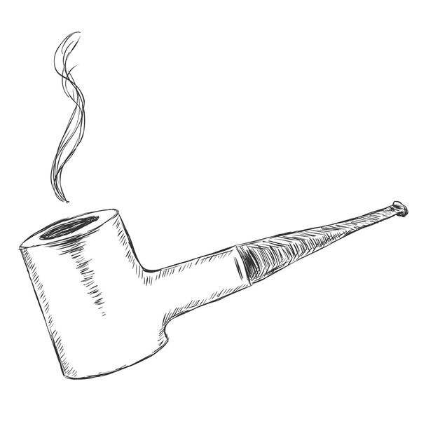 Boceto único Tubería de tabaco
 - Vector, Imagen