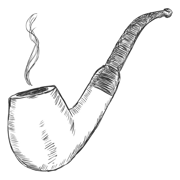 Single Sketch Tobacco Pipe - Vector, afbeelding