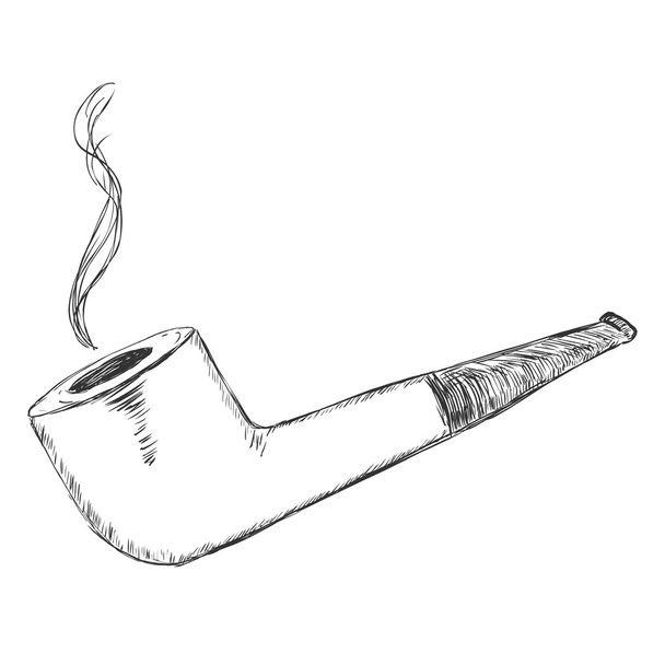 Single Sketch Tobacco Pipe - Vektor, kép