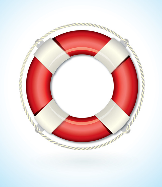 Red and white Lifebuoy - Vector, imagen