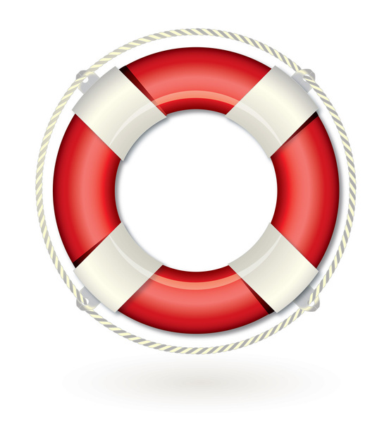 Red and white Lifebuoy - Vector, Image