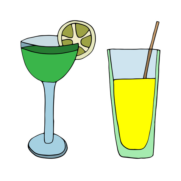 Set of cocktails - Vector, Image