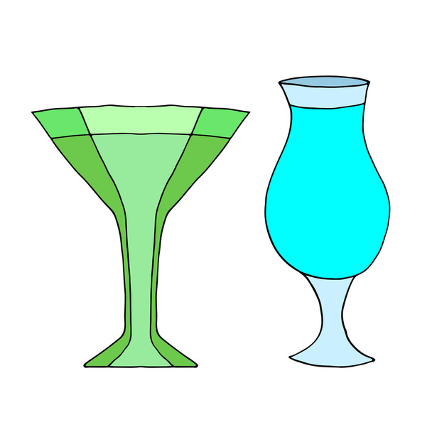 Set of cocktails - Vettoriali, immagini
