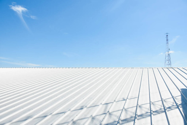 fém lap tetőfedő kereskedelmi építőipari kék szk - Fotó, kép