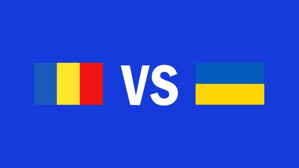 Romania And Ukraine Match Design Emblem European Nations 2024 Teams Countries European Germany Football Symbol Logo Vector Illustration - Vector, Image