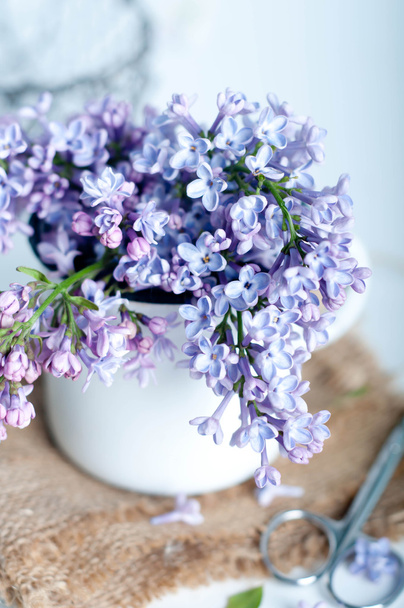 Bouquet of purple lilac spring flowers  - Фото, зображення