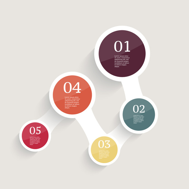 Infographics design template. Business concept with 5 options. - Vektör, Görsel