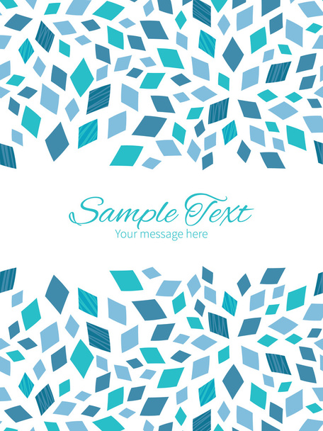 Vector blue mosaic texture vertical double borders frame invitation template - Вектор, зображення