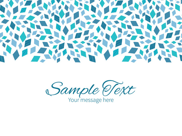 Vector blue mosaic texture horizontal border greeting card invitation template - Vector, afbeelding