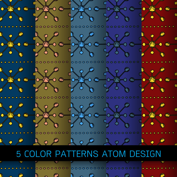 Atom floating and chrome molecule over background - Vector, Image