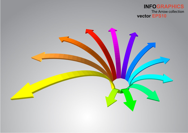 3D curved arrow - Vector, Image