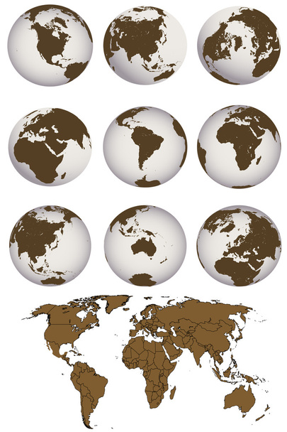 World map and Earth globes - Photo, Image
