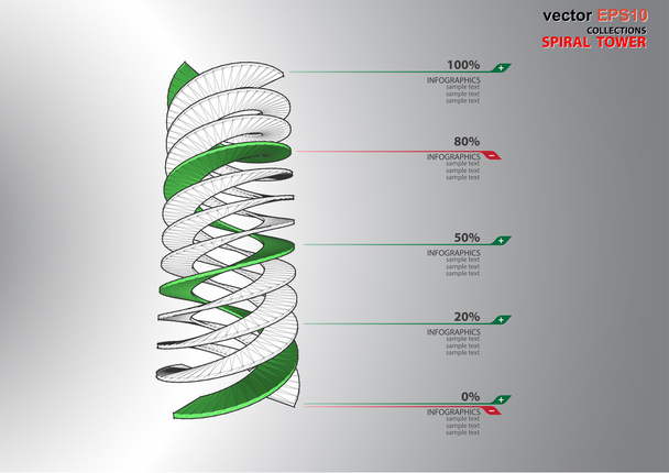  3d dimensões escada em espiral
  - Vetor, Imagem