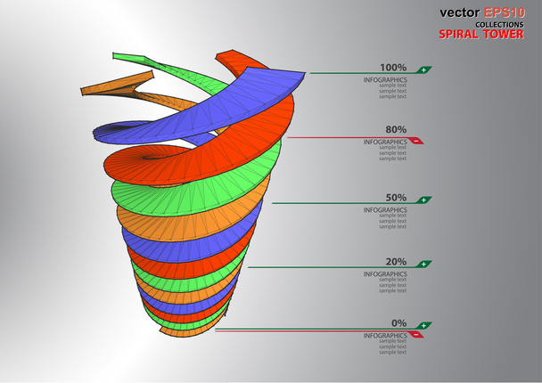  3D dimensions spiral stair  - Vector, Image