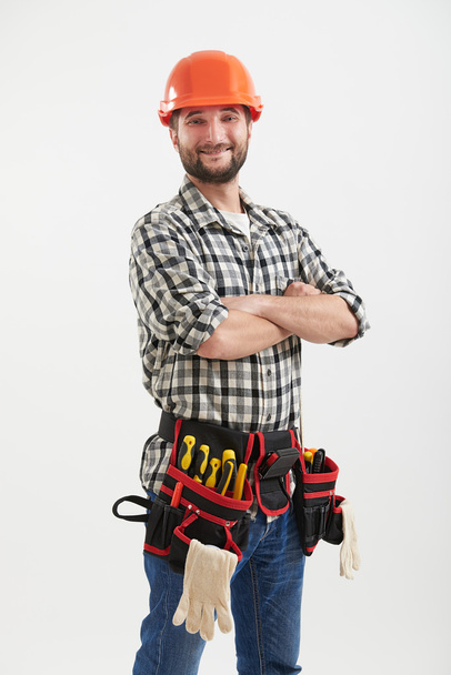 vertrouwen smiley workman - Foto, afbeelding